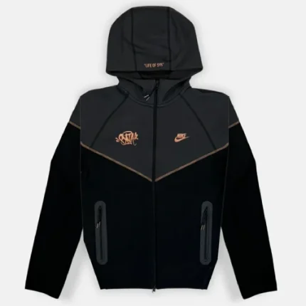 Bronze Central Cee Syna World X Nike Tech Fleece Zip-Up Hoodie Black