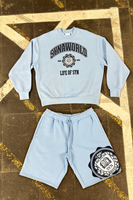 VARSITY CREW SHORT SET LIGHT BLUE